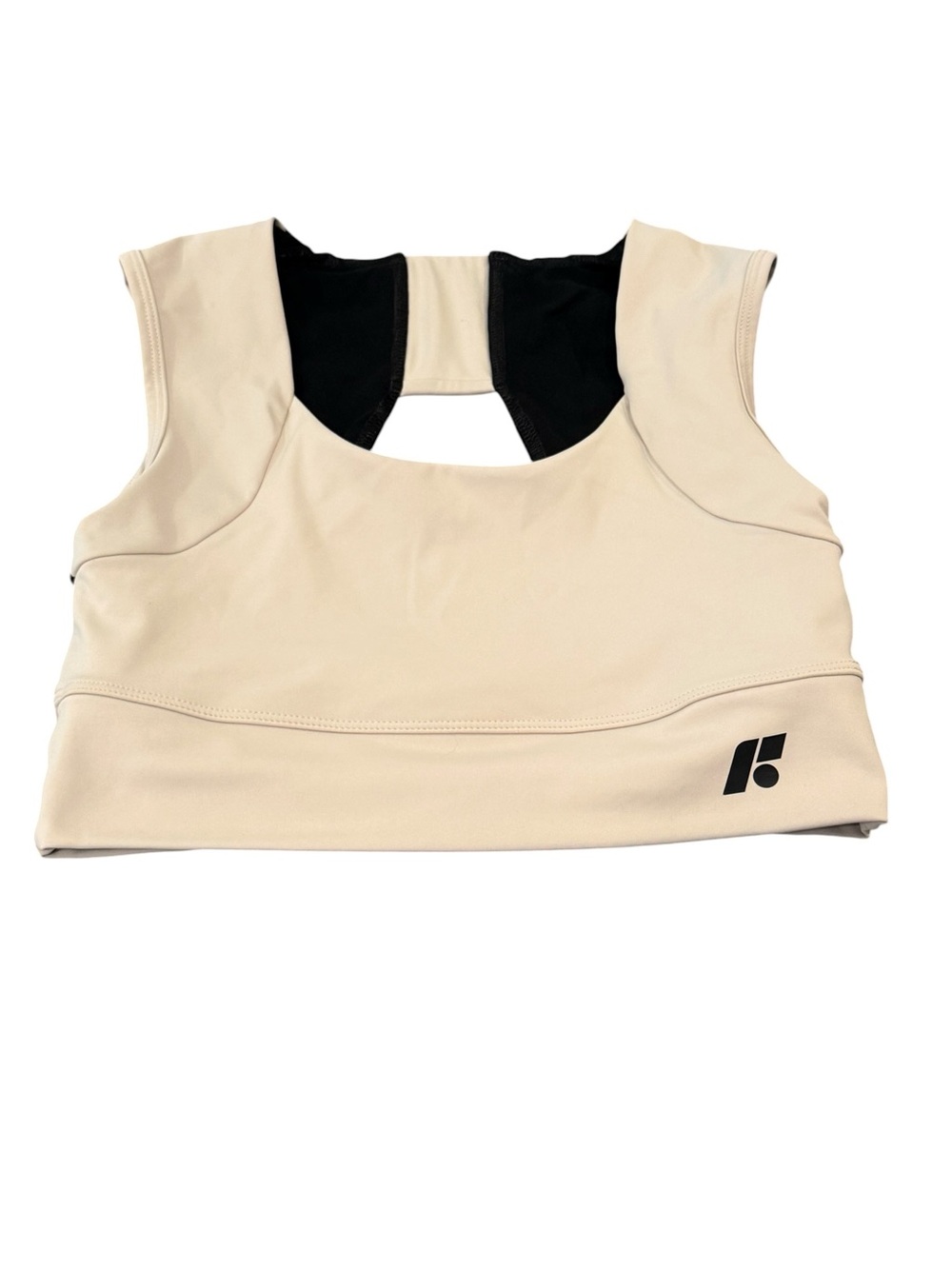 Forme Power Bra Women’s L Ecru Black Posture Support Sports Bra